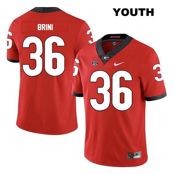 Georgia Bulldogs Youth Latavious Brini #36 NCAA Legend Authentic Red Nike Stitched College Football Jersey PII6656OS